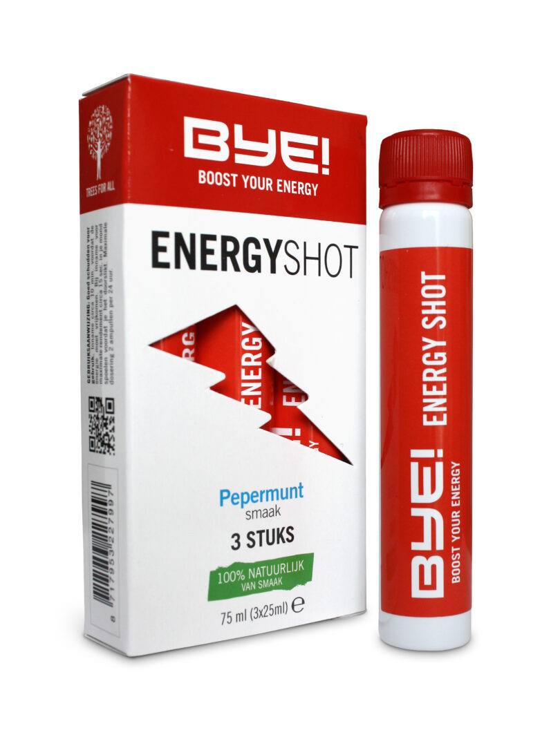 BYE ! - Energy Shot 3 Pièces (Display) - Menthe Poivrée - Sports d'endurance - Sports d'endurance