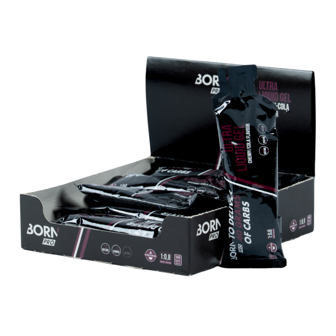 Born - Ultra Liquid Gel - Cherry Cola - Présentoir - Sports D'Endurance