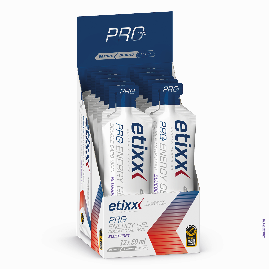 Etixx - Pro Energy Gel Double Carb 12 pièces (Display) - Blueberry - Sports d'endurance - Sports d'endurance