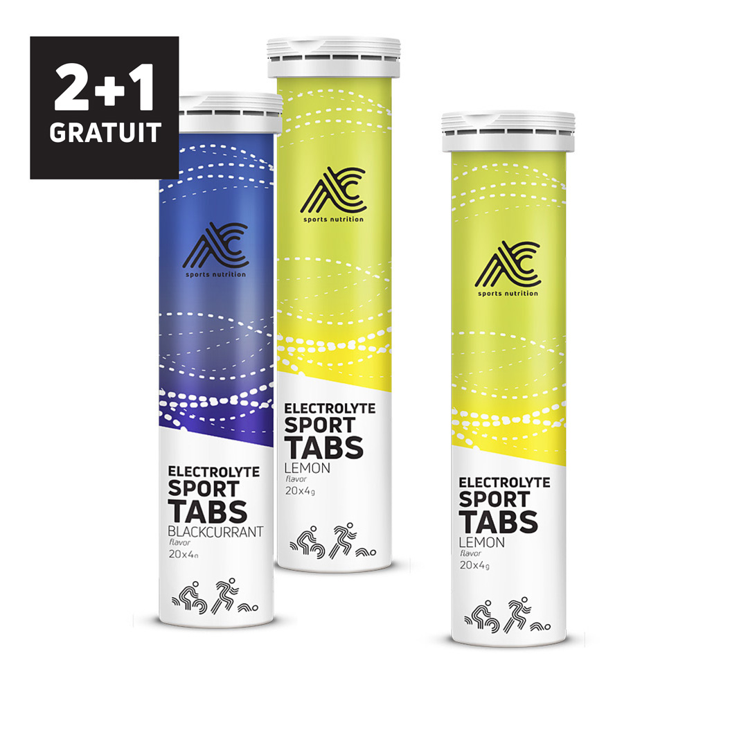 AC Sports Nutrition - 2+1 Free - Comprimés d'électrolytes - Sports d'endurance - Sports d'endurance
