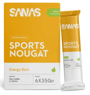 Sanas - Barre de nougat pour le sport - Pomme - Sports d'endurance