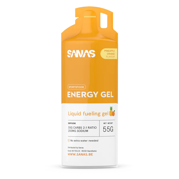 Sanas - Gel énergétique ananas orange - 6 x 55 gr - Sports d'endurance