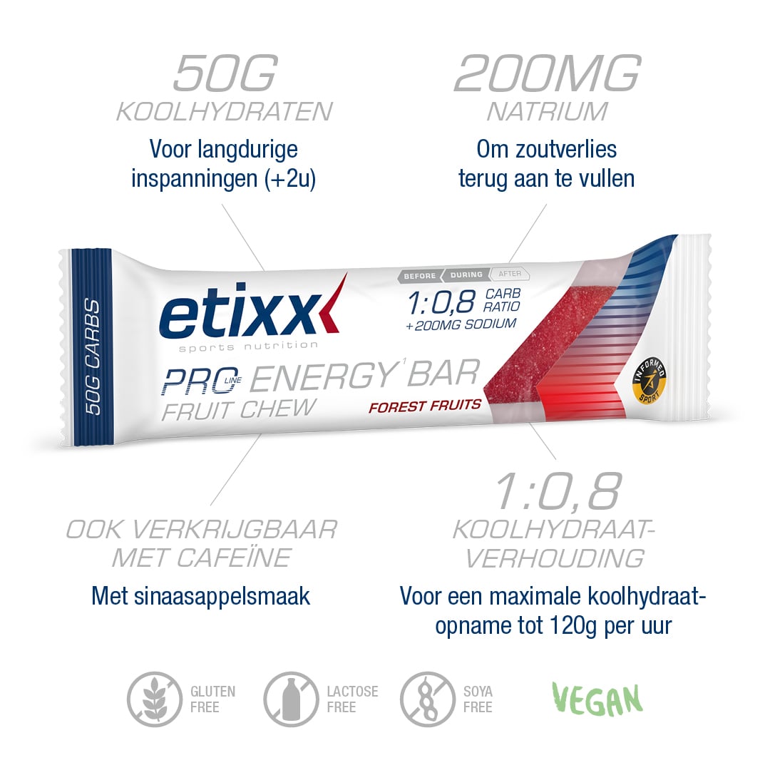 Etixx - Pro Line Energy Bar Fruit Chew - Fruits des bois - À l'unité - Sports D'Endurance